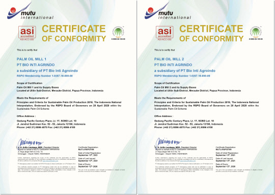 포스코인터내셔널 팜 사업 RSPO 인증서. <포스코인터내셔널 제공>